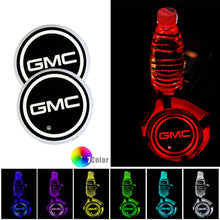 Load image into Gallery viewer, BRAND NEW UNIVERSAL V2 2PCS GMC Switchable Seven Colorful LED Car Cup Holder Mat Coaster Pad