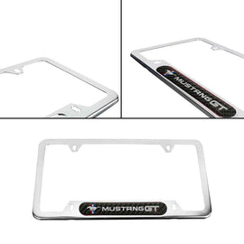 Brand New Universal 1PCS FORD MUSTANG GT Chrome Metal License Plate Frame