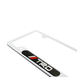 Brand New Universal 1PCS TRD Silver Metal License Plate Frame