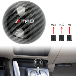 BRAND NEW UNIVERSAL TRD JDM Aluminum Carbon Fiber Style Round Ball Manual Gear Stick Shift Knob Universal M8 M10 M12