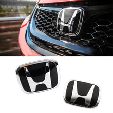 Load image into Gallery viewer, BRAND NEW 3PCS HONDA BLACK FRONT+REAR+STEERIING JDM EMBLEM SET FOR ACCORD 2018-2022 4DR SEDAN