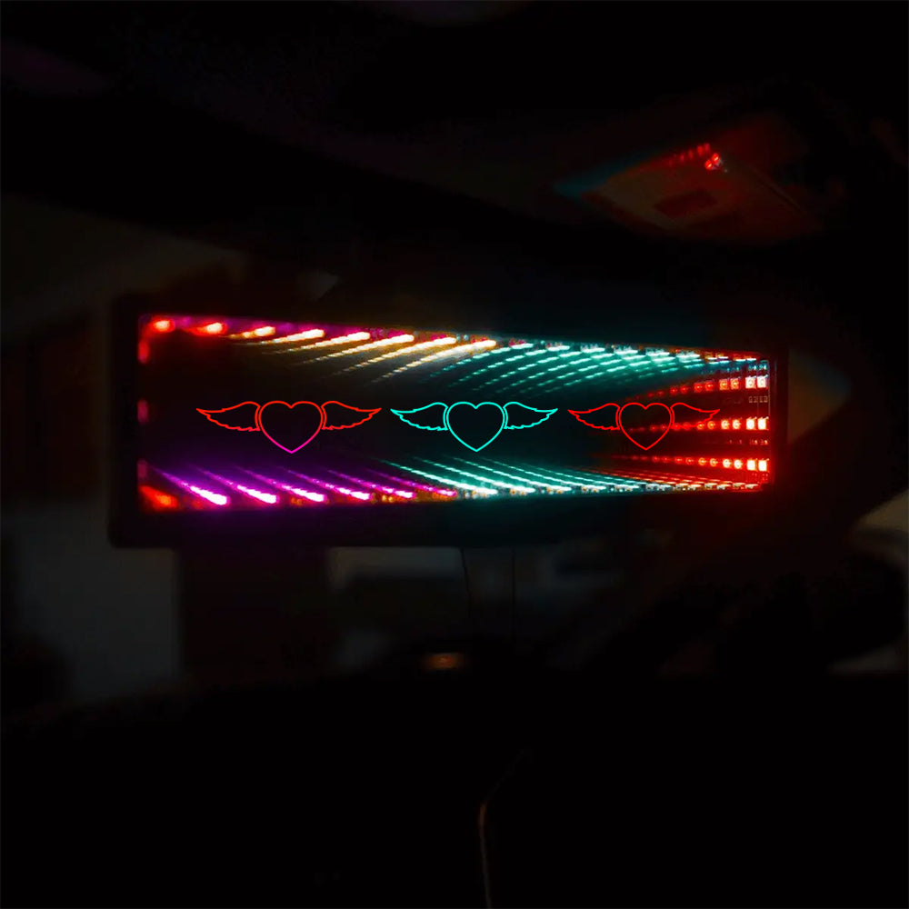 BRAND NEW UNIVERSAL JDM ANGEL WINGS MULTI-COLOR GALAXY MIRROR LED LIGHT CLIP-ON REAR VIEW WINK REARVIEW