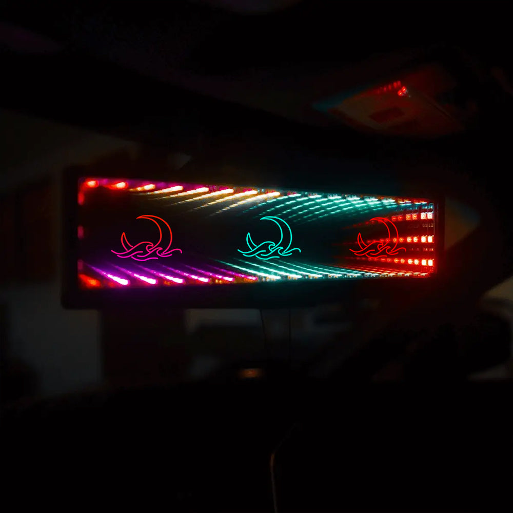 BRAND NEW UNIVERSAL JDM MOON OCEAN MULTI-COLOR GALAXY MIRROR LED LIGHT CLIP-ON REAR VIEW WINK REARVIEW