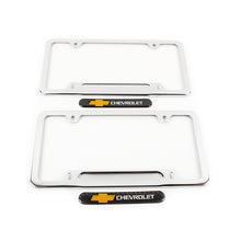 Load image into Gallery viewer, Brand New Universal 2PCS CHEVROLET Chrome Metal License Plate Frame