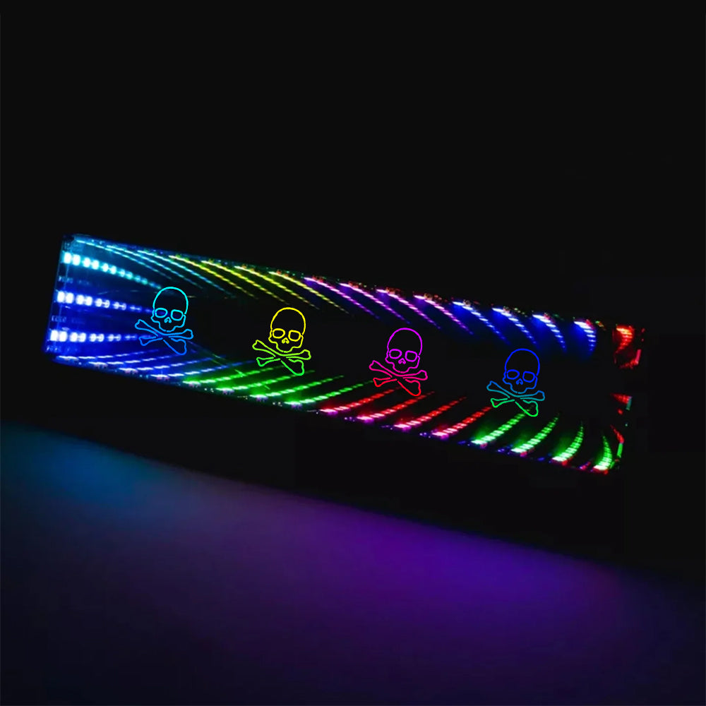 BRAND NEW UNIVERSAL JDM V3 SKULL HEAD MULTI-COLOR GALAXY MIRROR LED LIGHT CLIP-ON REAR VIEW WINK REARVIEW