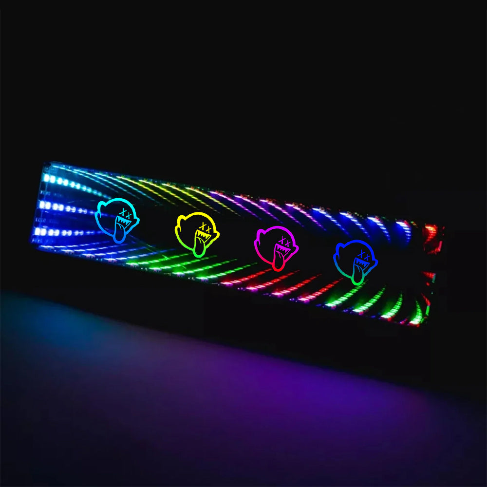 BRAND NEW UNIVERSAL JDM KING BOO MULTI-COLOR GALAXY MIRROR LED LIGHT CLIP-ON REAR VIEW WINK REARVIEW