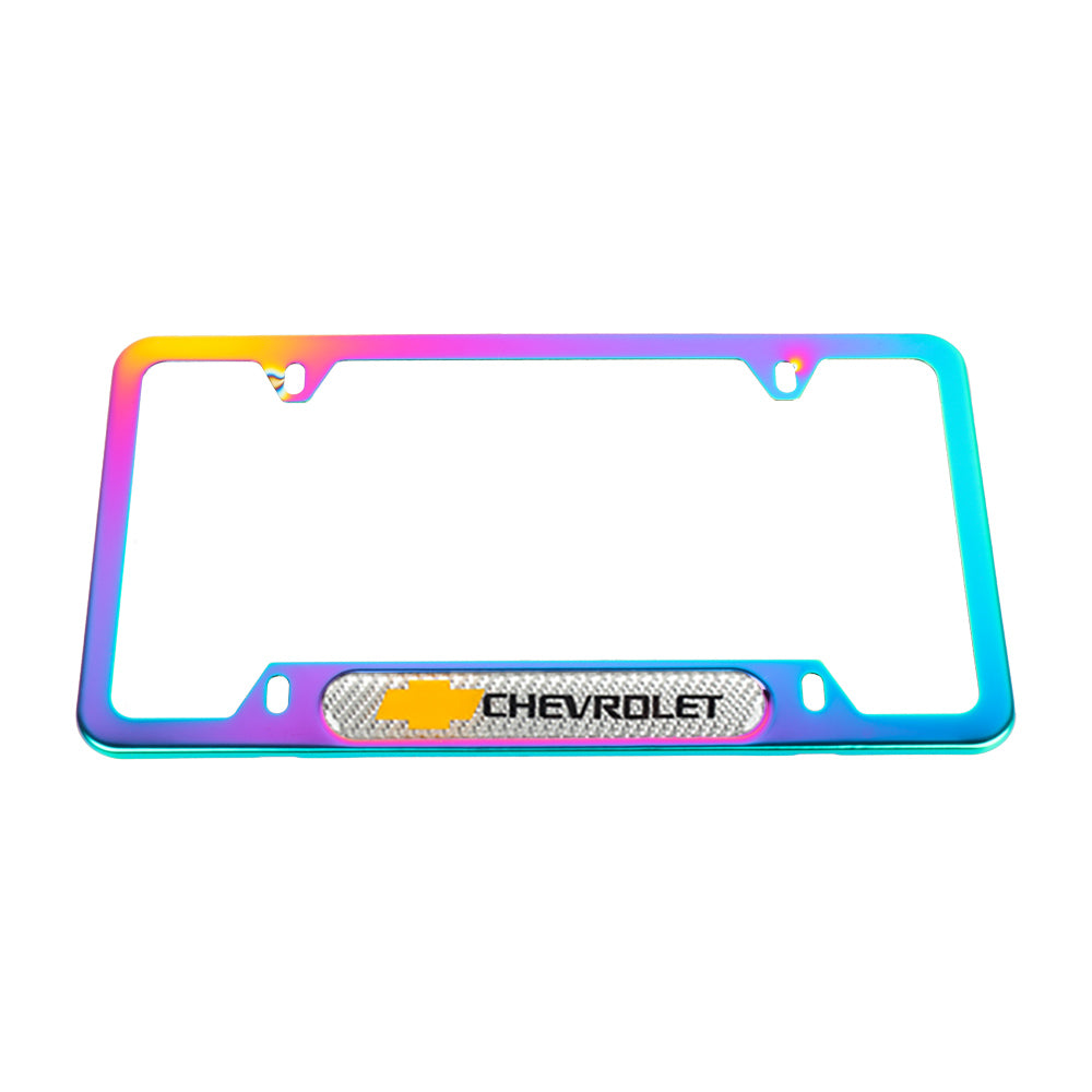 Brand New Universal 2PCS Chevrolet Neo Chrome Metal License Plate Frame