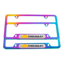 Brand New Universal 2PCS Chevrolet Neo Chrome Metal License Plate Frame