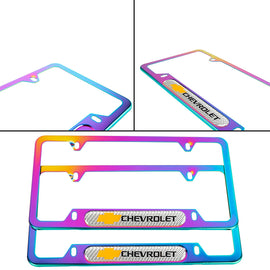 Brand New Universal 2PCS Chevrolet Neo Chrome Metal License Plate Frame