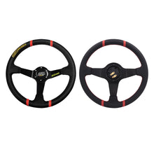 Load image into Gallery viewer, Brand New 350mm 14" Deep Dish Racing Mugen Black Steering Wheel PVC Leather Black Spoke