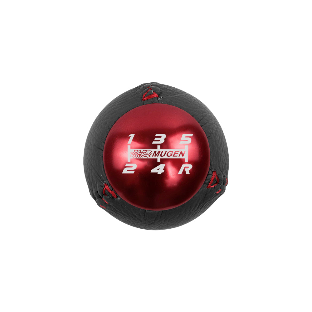 BRAND NEW JDM Mugen Leather 5 Speed Shift Knob Black / Red HONDA CRZ Type R Civic FA5 FG2 SI