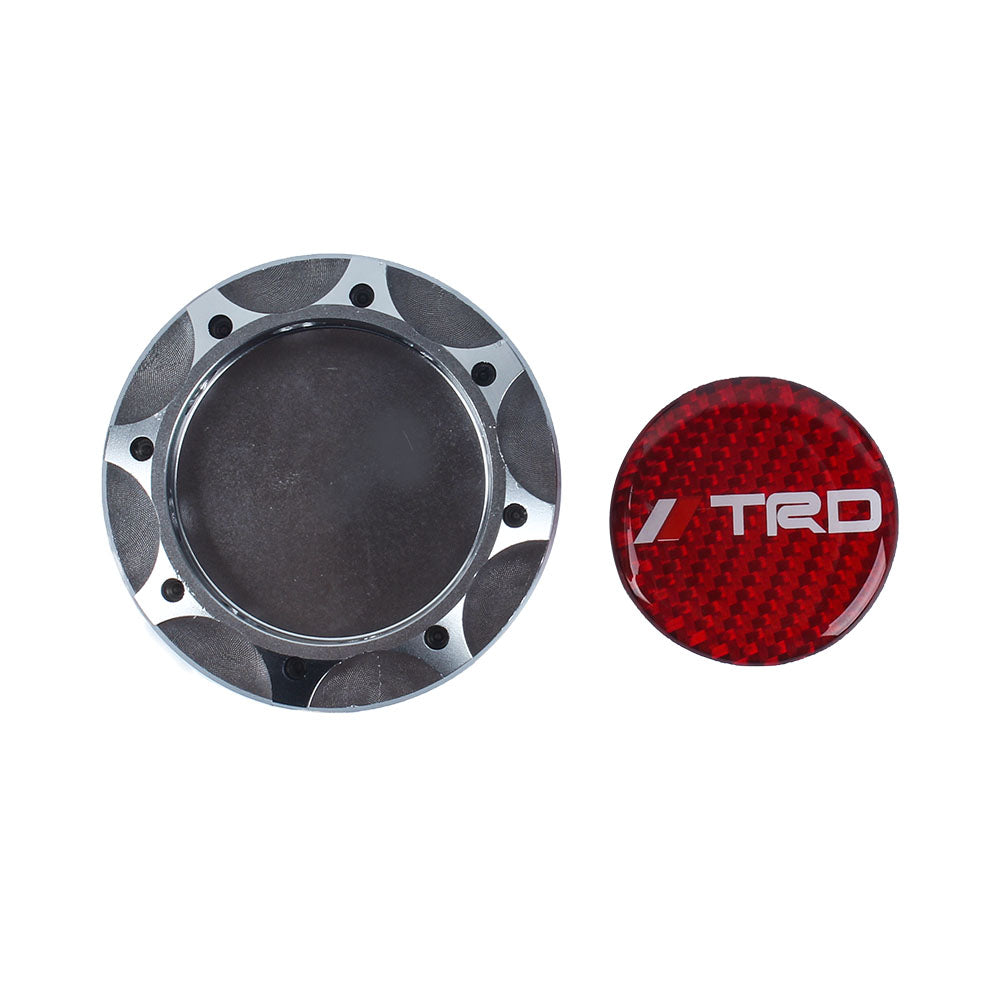 Brand New Toyota TRD Real Carbon Fiber Sticker ALUMNIUM Gunmetal Billet Engine Oil FILLER Cap