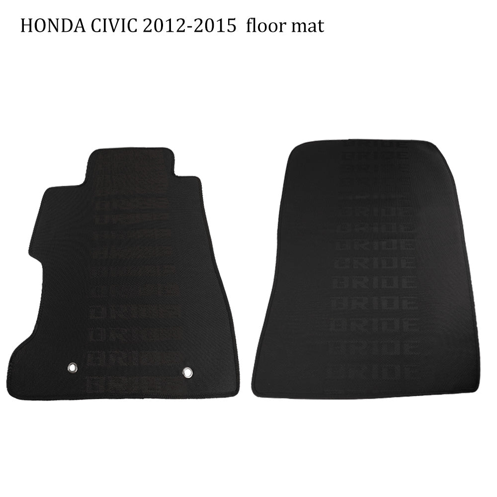 BRAND NEW 2012-2015 Honda Civic Bride Fabric Black Custom Fit Floor Mats Interior Carpets LHD