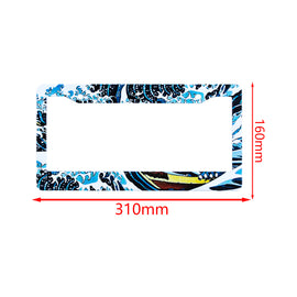 Brand New Universal 1PCS JDM V2 SAKURA WAVE ABS Plastic Blue License Plate Frame