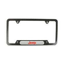 Load image into Gallery viewer, Brand New Universal 2PCS JEEP Carbon Fiber Look Metal License Plate Frame