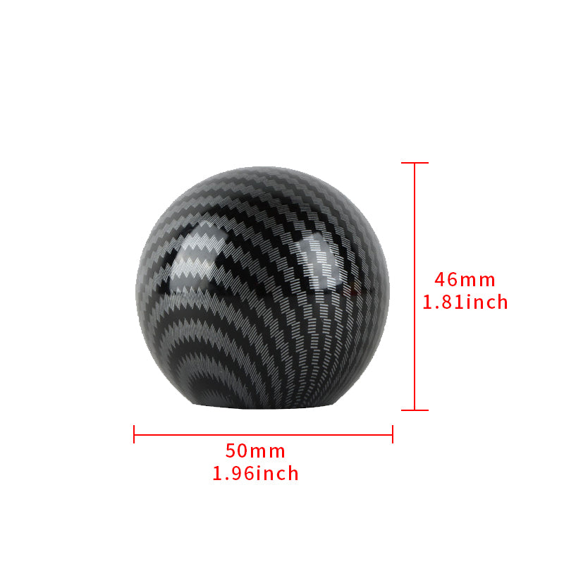 BRAND NEW UNIVERSAL MOMO JDM Aluminum Carbon Fiber Style Round Ball Manual Gear Stick Shift Knob Universal M8 M10 M12