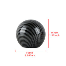 Load image into Gallery viewer, BRAND NEW UNIVERSAL MOMO JDM Aluminum Carbon Fiber Style Round Ball Manual Gear Stick Shift Knob Universal M8 M10 M12