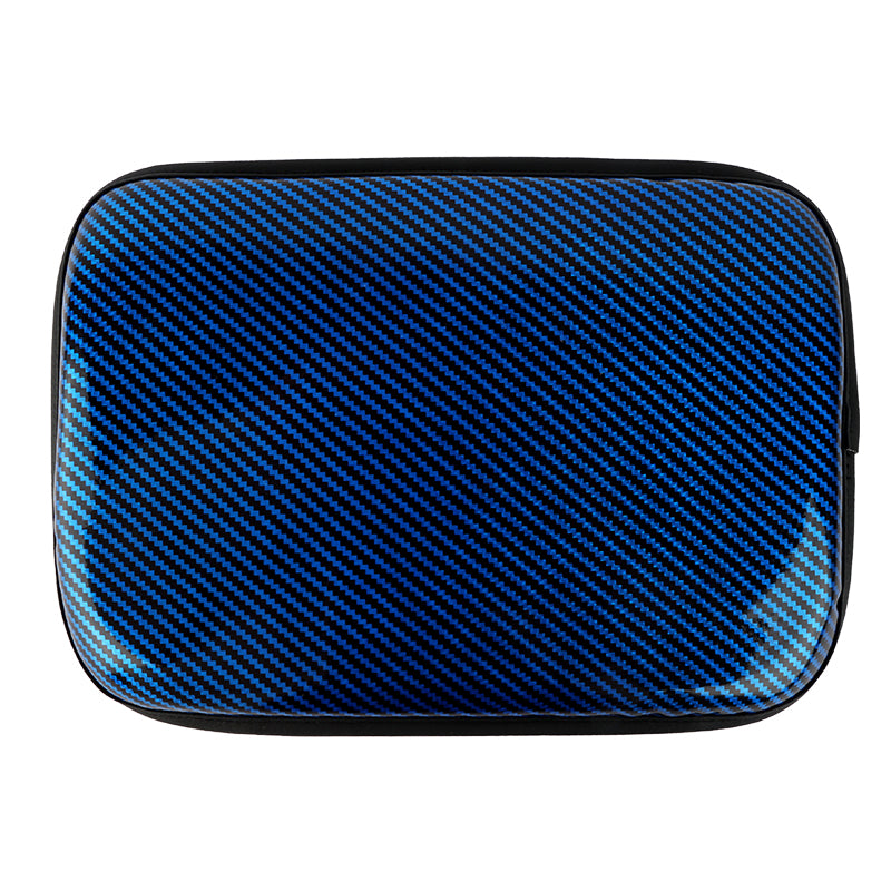 BRAND NEW UNIVERSAL CARBON FIBER BLUE Car Center Console Armrest Cushion Mat Pad Cover
