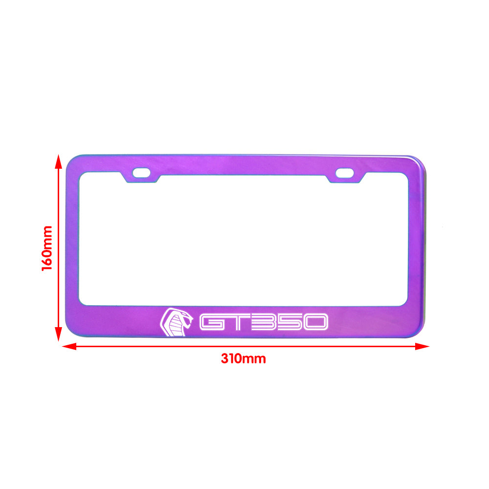 Brand New 1PCS UNIVERSAL SHELBY GT350 Neo Chrome Stainless Steel License Plate Frame
