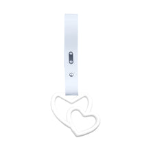 Load image into Gallery viewer, Brand New Double Love Heart White JDM TSURIKAWA Ring Subway Train Bus Handle White Strap Charm Drift