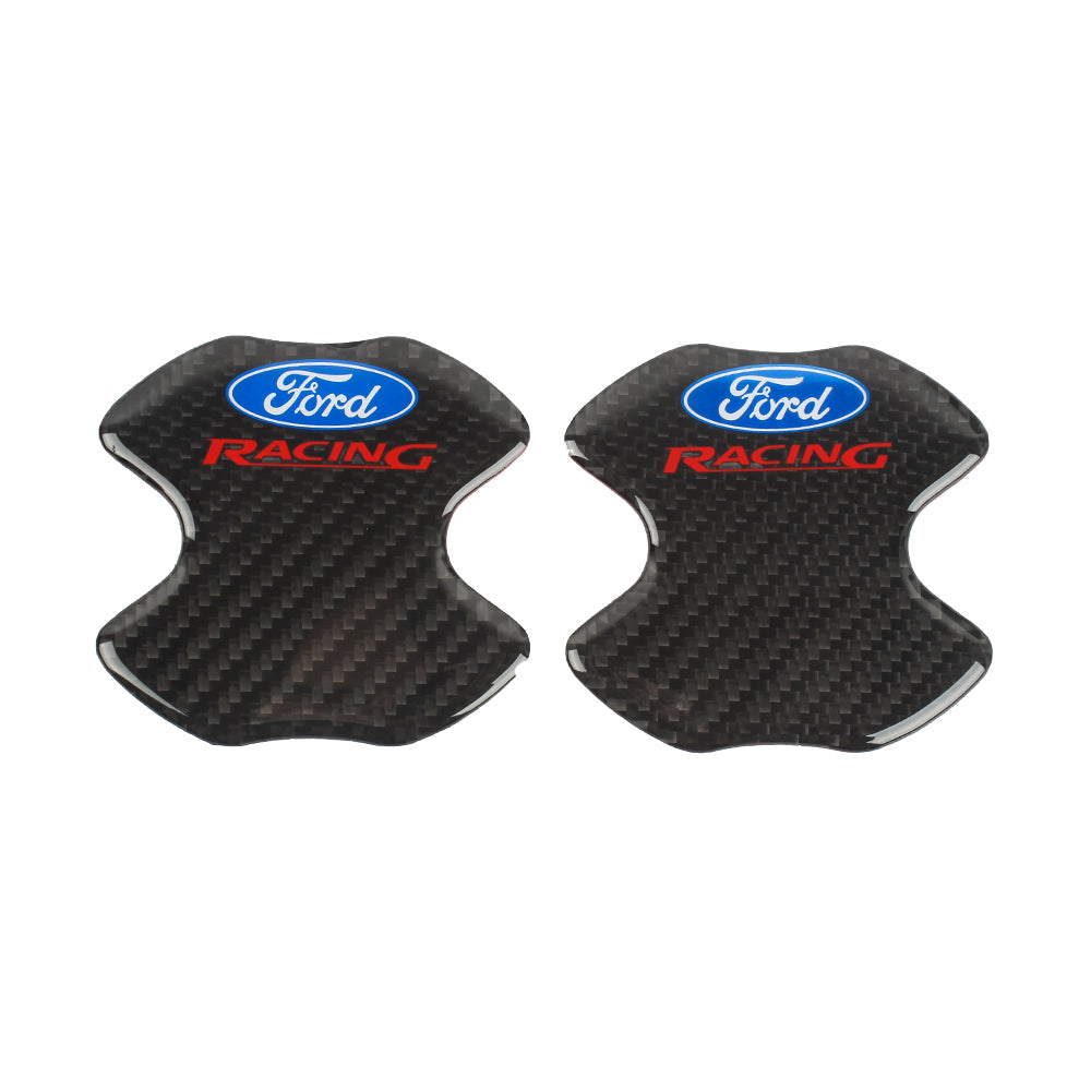 BRAND NEW UNIVERSAL 2PCS FORD RACING REAL CARBON FIBER ANTI-SCRATCH DOOR HANDLE PROTECTOR