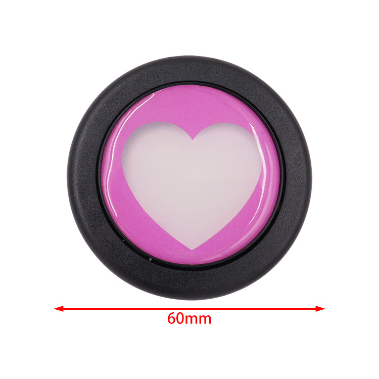 Brand New Universal Pink Heart Shape Car Horn Button Black Steering Wheel Center Cap