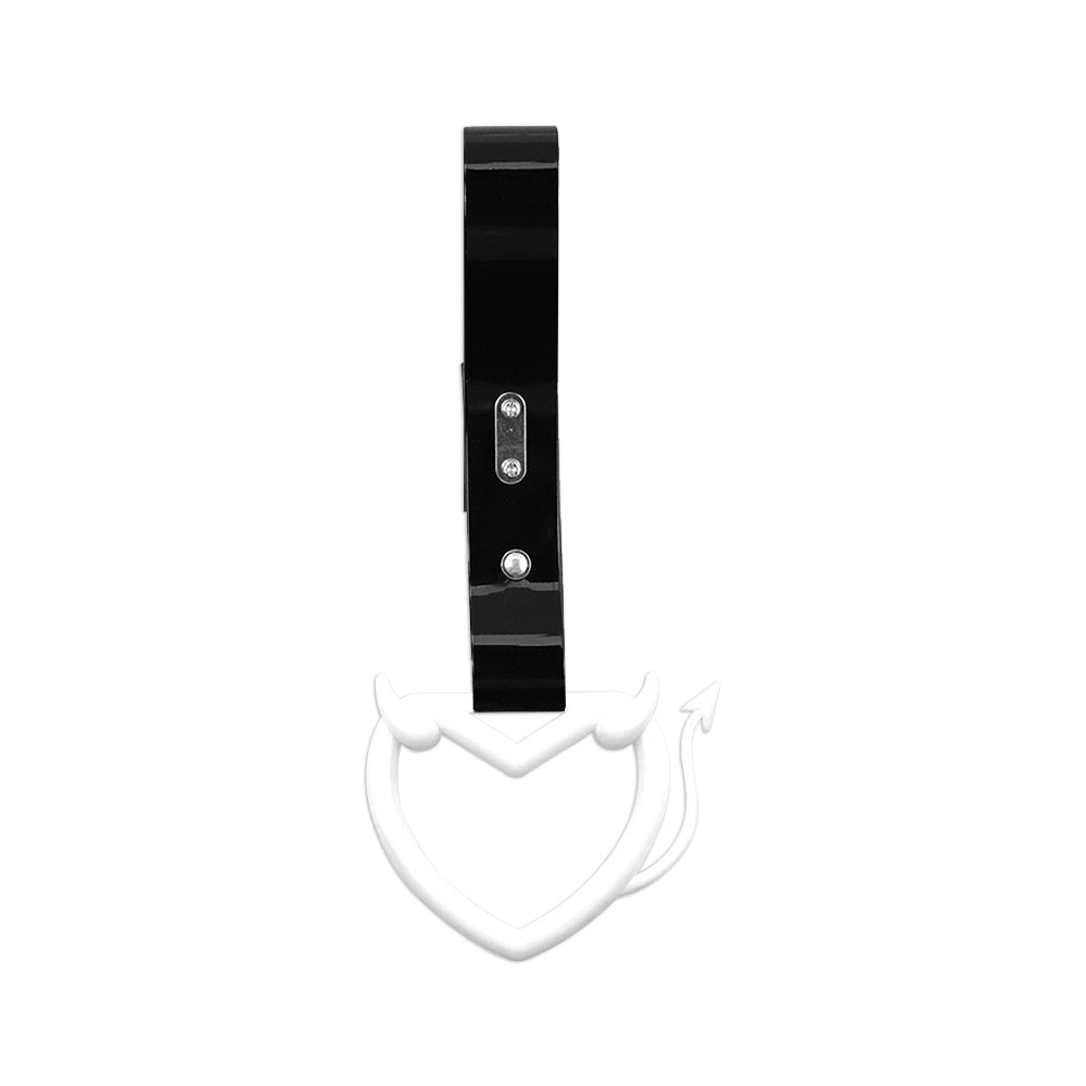 Brand New Devil Love Heart White JDM TSURIKAWA Ring Subway Train Bus Handle Black Strap Charm Drift