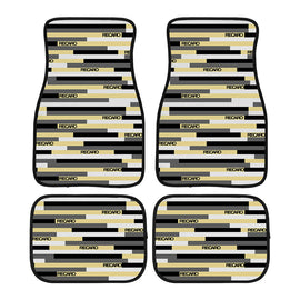 Brand New Universal 4PCS RECARO STYLE Racing Fabric Car Floor Mats Interior Carpets