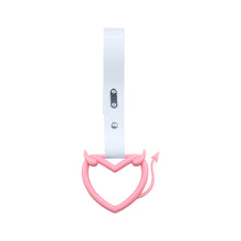Load image into Gallery viewer, Brand New Devil Love Heart Pink JDM TSURIKAWA Ring Subway Train Bus Handle White Strap Charm Drift
