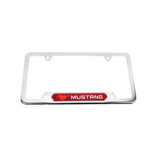 Load image into Gallery viewer, Brand New Universal 2PCS Ford Mustang Chrome Metal License Plate Frame