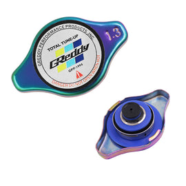 Brand New JDM 1.3bar 9mm Greddy Neo Chrome Racing Cap High Pressure Radiator Cap For Universal