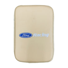 Load image into Gallery viewer, BRAND NEW UNIVERSAL FORD RACING BEIGE Car Center Console Armrest Cushion Mat Pad Cover Embroidery