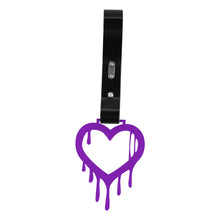 Load image into Gallery viewer, Brand New Drip Heart Purple JDM TSURIKAWA Ring Subway Train Bus Handle Black Strap Charm Drift