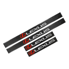 Load image into Gallery viewer, Brand New 4PCS Universal Lexus Real Carbon Fiber Black Car Door Scuff Sill Cover Panel Step Protector