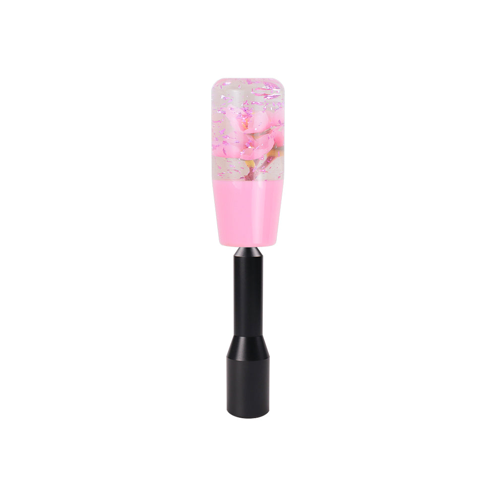 Brand New JDM Glitter Pink Rose Flowers Manuel Gear Stick Shift Knob M8 M10 M12 & Black Shifter Extender Extension