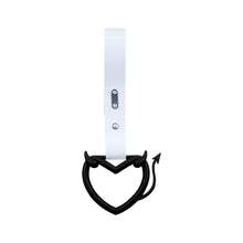Load image into Gallery viewer, Brand New Devil Love Heart Black JDM TSURIKAWA Ring Subway Train Bus Handle White Strap Charm Drift