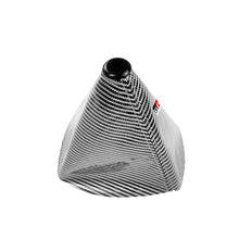 Load image into Gallery viewer, Brand New Universal GR SPORT Carbon Fiber Silver Leather PVC Style Black Stitch Leather Gear Manual Shifter Shift Knob Boot
