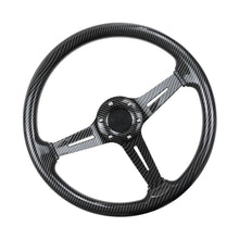 Load image into Gallery viewer, BRAND NEW UNIVERSAL 350MM 14&#39;&#39; Carbon Fiber Look Style Acrylic Deep Dish 6 Holes Steering Wheel w/Horn Button Cover