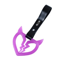 Load image into Gallery viewer, Brand New Devil Demon Broken Heart Purple Glow In The Dark JDM TSURIKAWA Ring Subway Train Bus Handle Strap Charm Drift