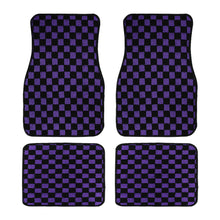 Load image into Gallery viewer, Brand New 4PCS UNIVERSAL CHECKERED Purple Racing Fabric Car Floor Mats Interior Carpets