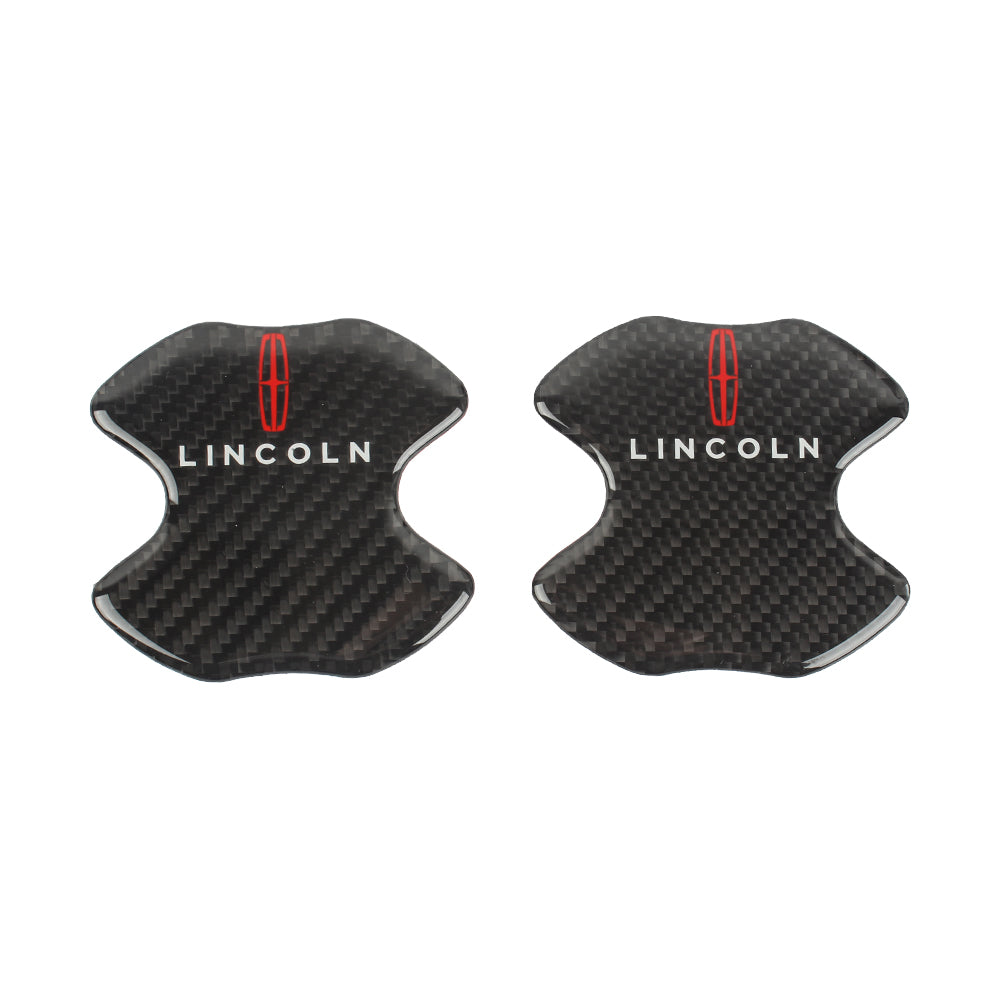 BRAND NEW UNIVERSAL 2PCS LINCOLN REAL CARBON FIBER ANTI-SCRATCH DOOR HANDLE PROTECTOR