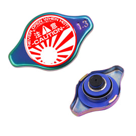 Brand New JDM 1.3bar 9mm JDM Raising Sun Neo Chrome Racing Cap High Pressure Radiator Cap For Universal