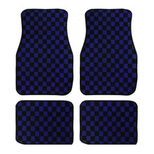 Load image into Gallery viewer, Brand New 4PCS UNIVERSAL CHECKERED BLUE Racing Fabric Car Floor Mats Interior Carpets