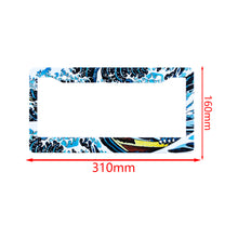 Load image into Gallery viewer, \Brand New Universal 2PCS JDM V2 SAKURA WAVE ABS Plastic Blue License Plate Frame