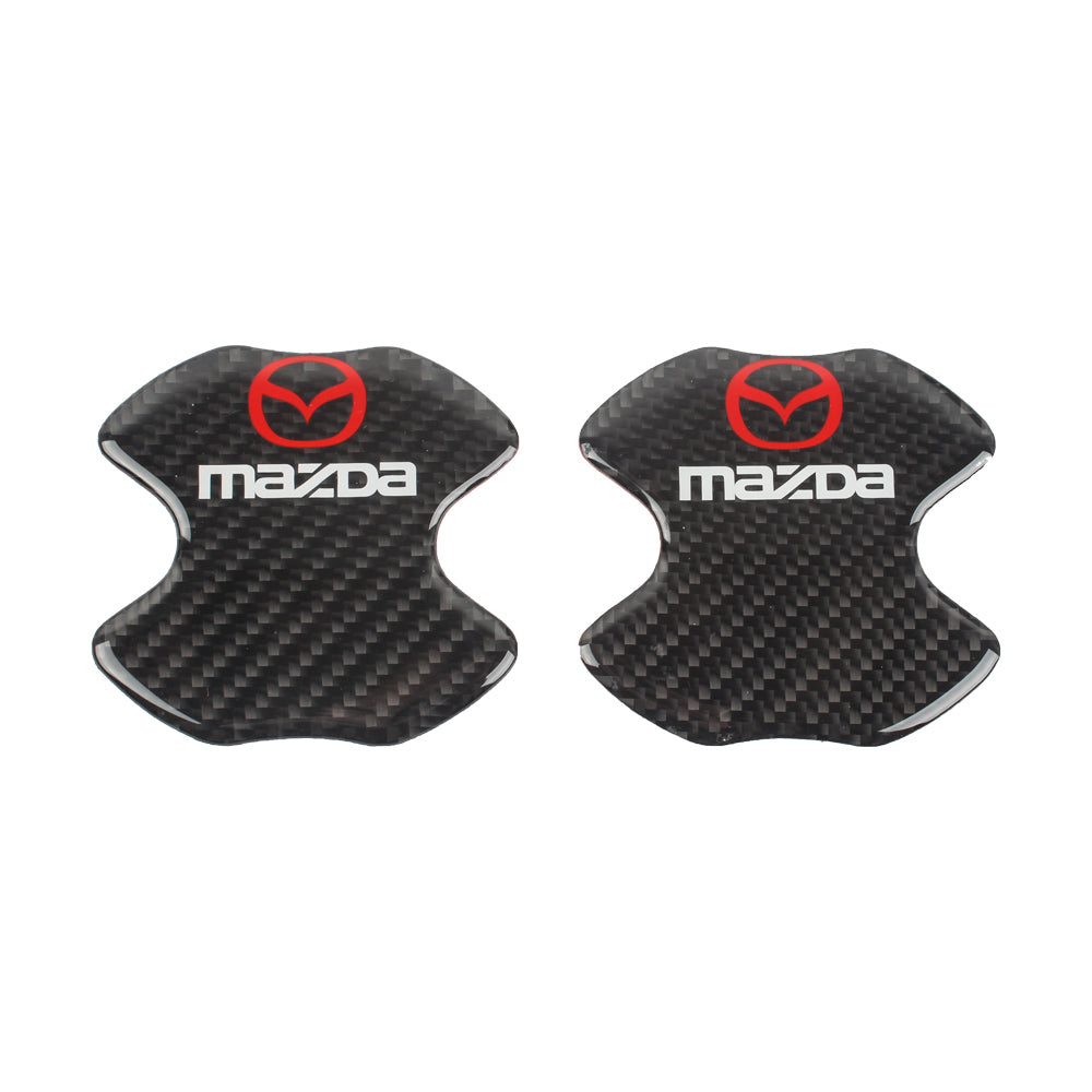 BRAND NEW UNIVERSAL 2PCS MAZDA REAL CARBON FIBER ANTI-SCRATCH DOOR HANDLE PROTECTOR
