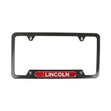 Load image into Gallery viewer, Brand New Universal 2PCS Lincoln Carbon Fiber Look Metal License Plate Frame