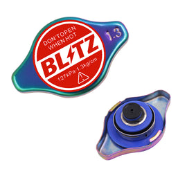 Brand New JDM 1.3bar 9mm Blitz Racing Neo Chrome Racing Cap High Pressure Radiator Cap For Universal