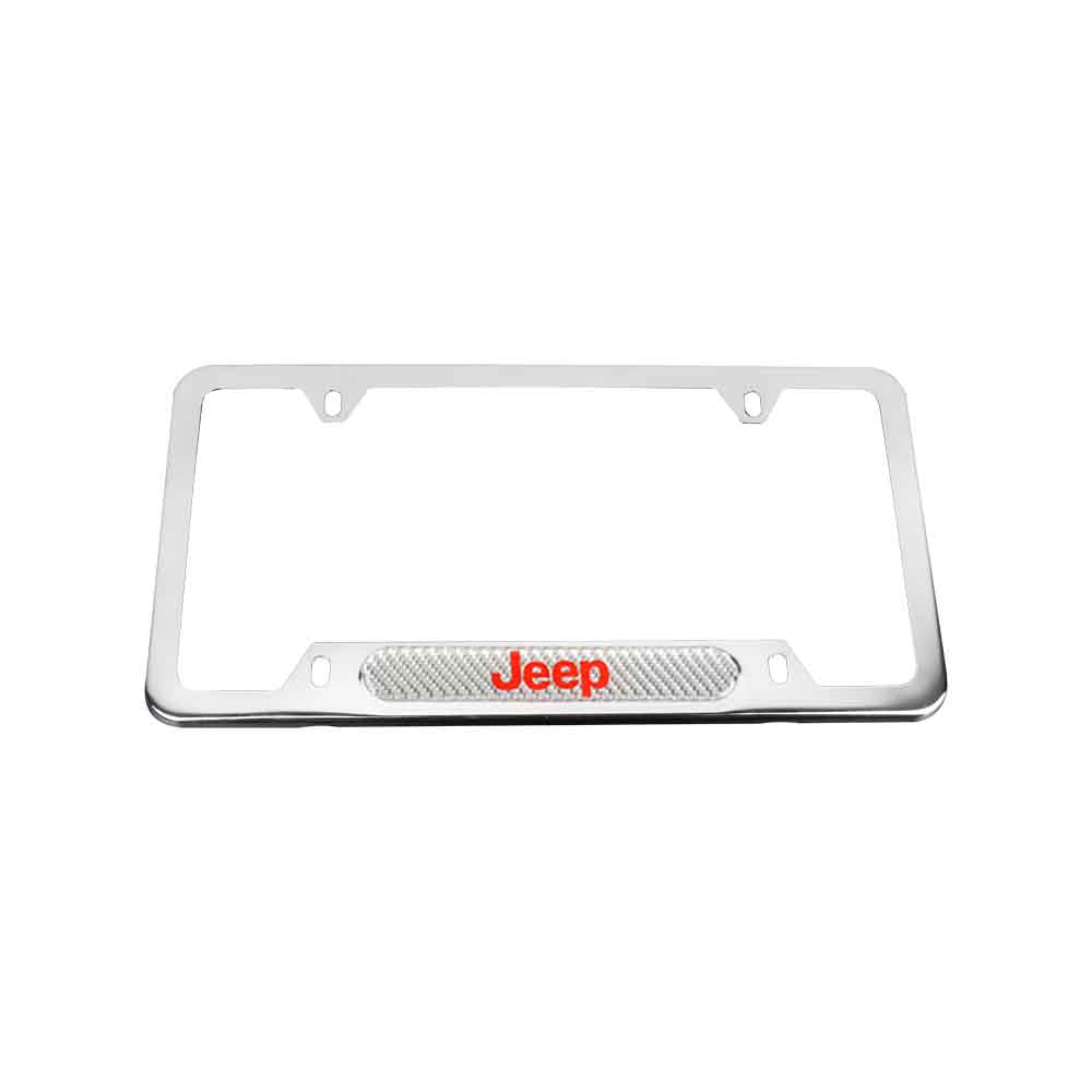 Brand New Universal 2PCS JEEP Chrome Metal License Plate Frame