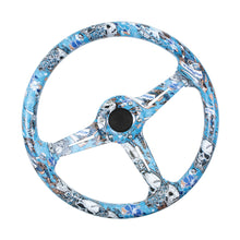 Load image into Gallery viewer, BRAND NEW UNIVERSAL 350MM 14&#39;&#39; Graphic Skull Look Style Acrylic Deep Dish 6 Holes Steering Wheel w/Horn Button Cover