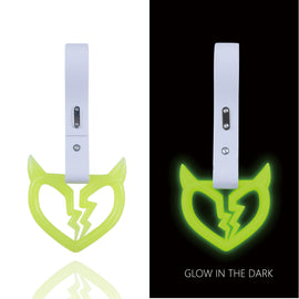 Brand New Devil Demon Broken Heart Yellow Glow In The Dark JDM TSURIKAWA Ring Subway Train Bus Handle Strap Charm Drift